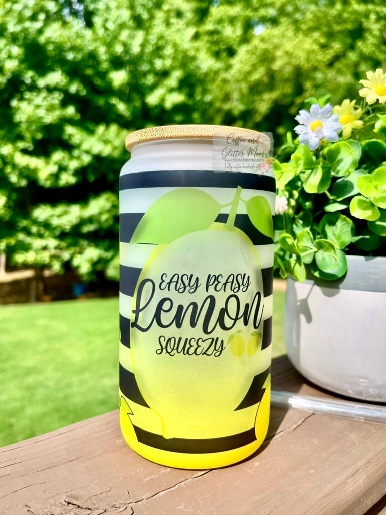 Easy Peasy Lemon Squeezy Glass Can