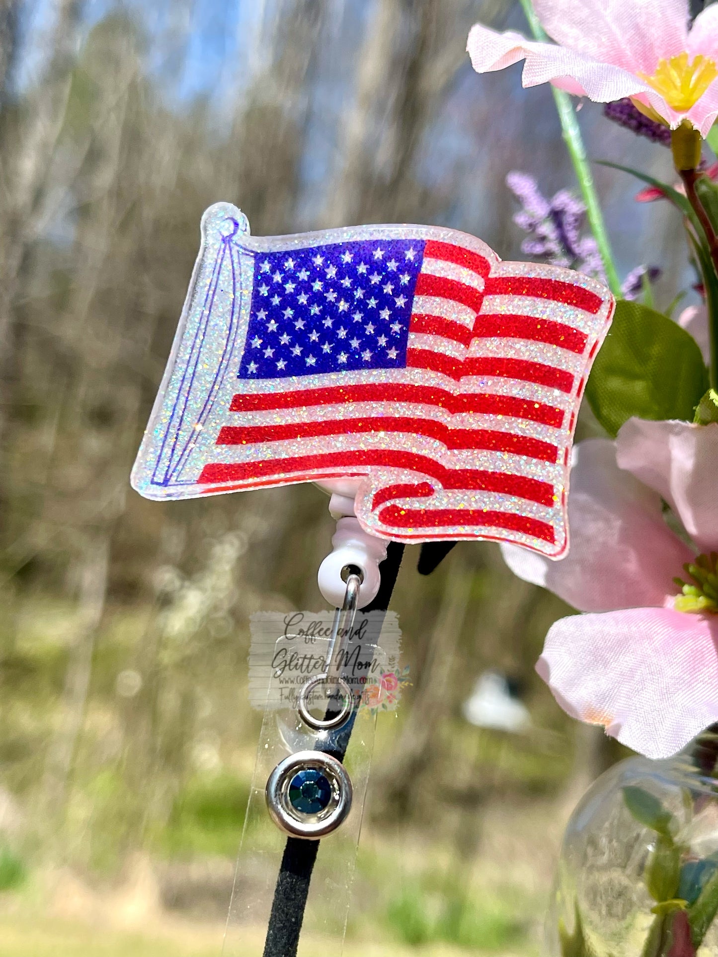 American Flag Designer Badge Reel