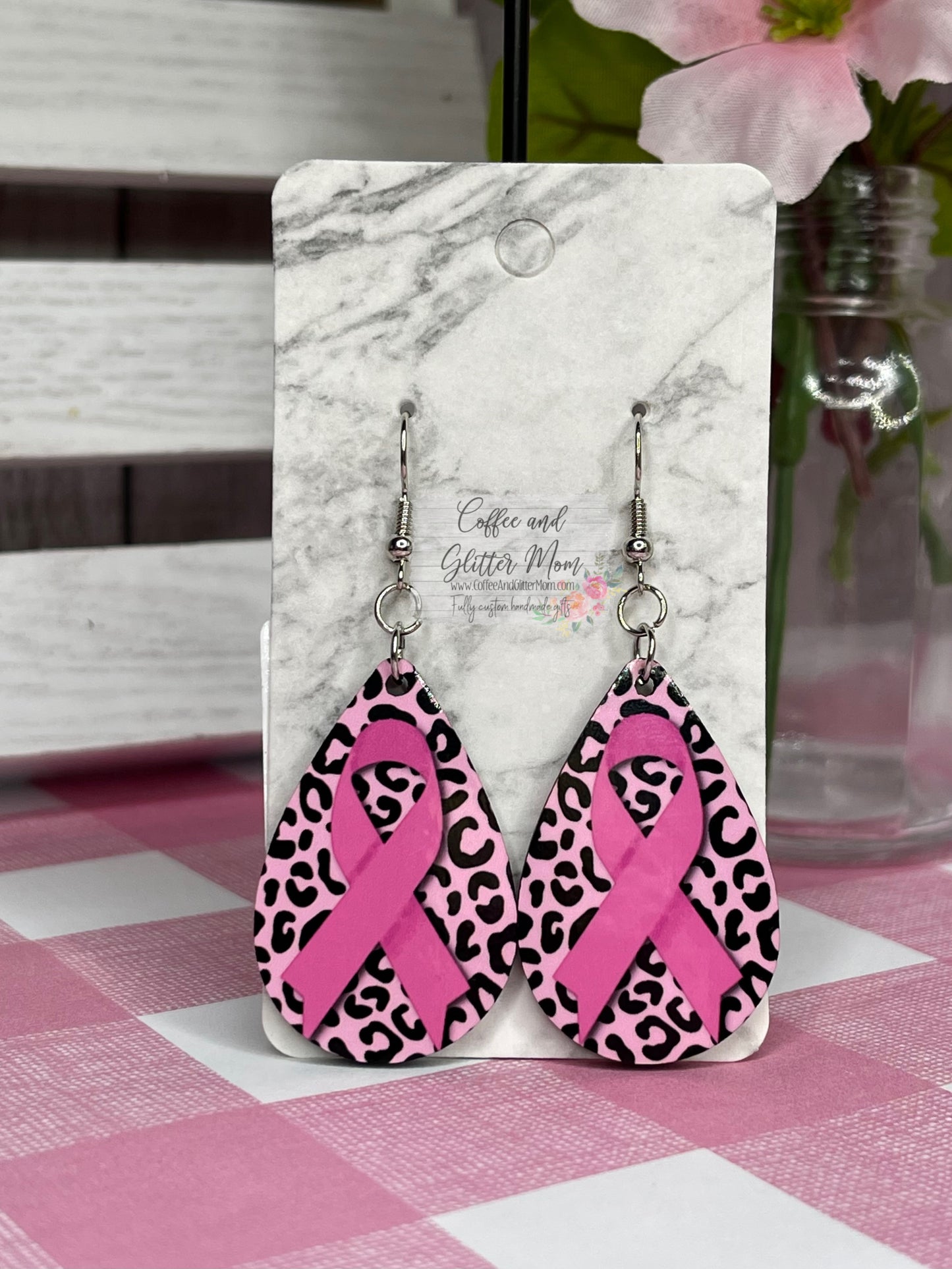 Pink Ribbon Awareness Earrings