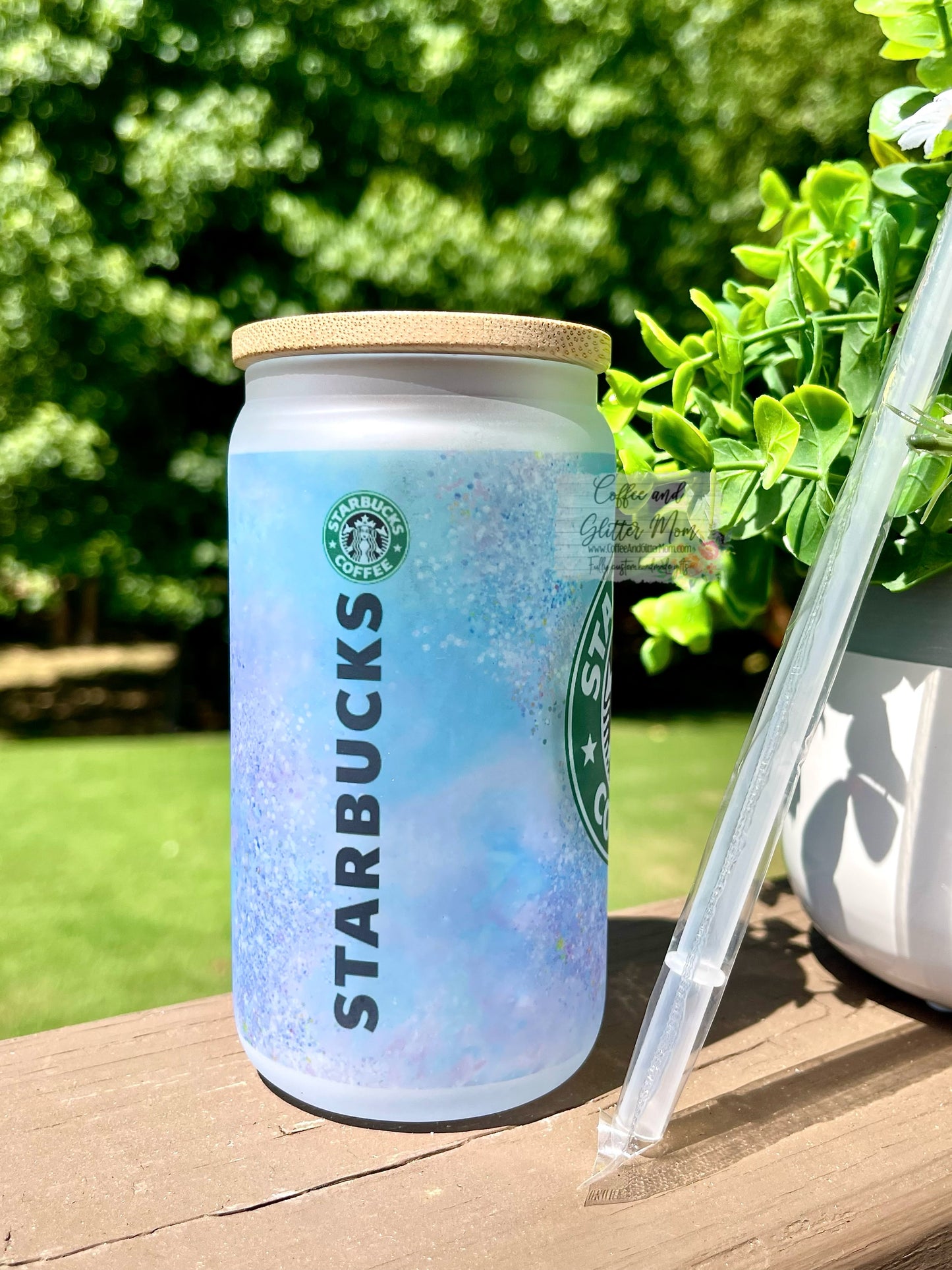 Starbucks Blue Opal 12oz Glass Can