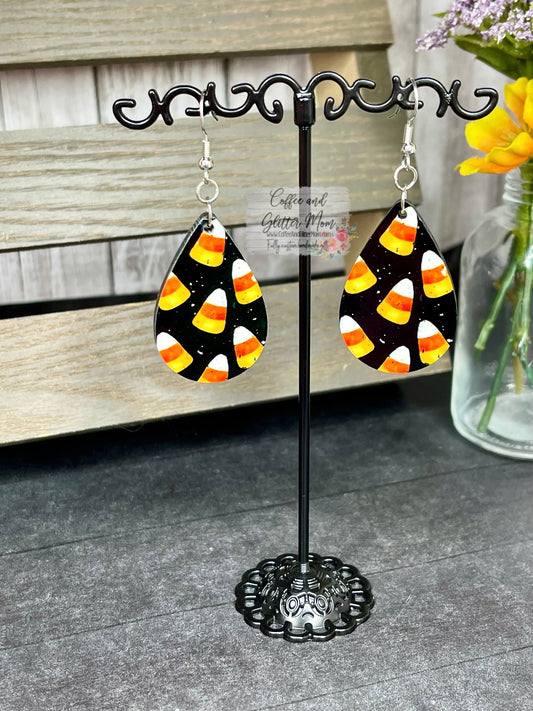 Candy Corn Halloween Earrings