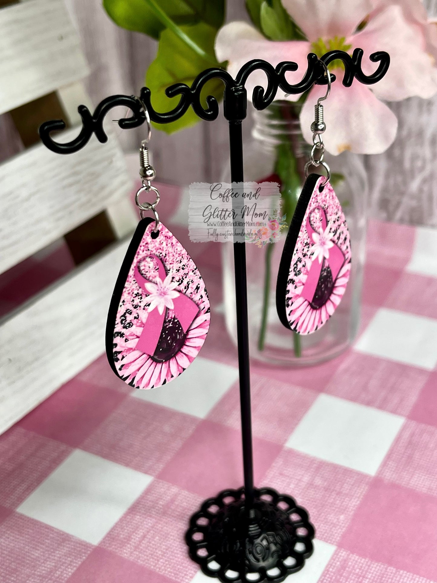 Pink Ribbon Awareness Earrings