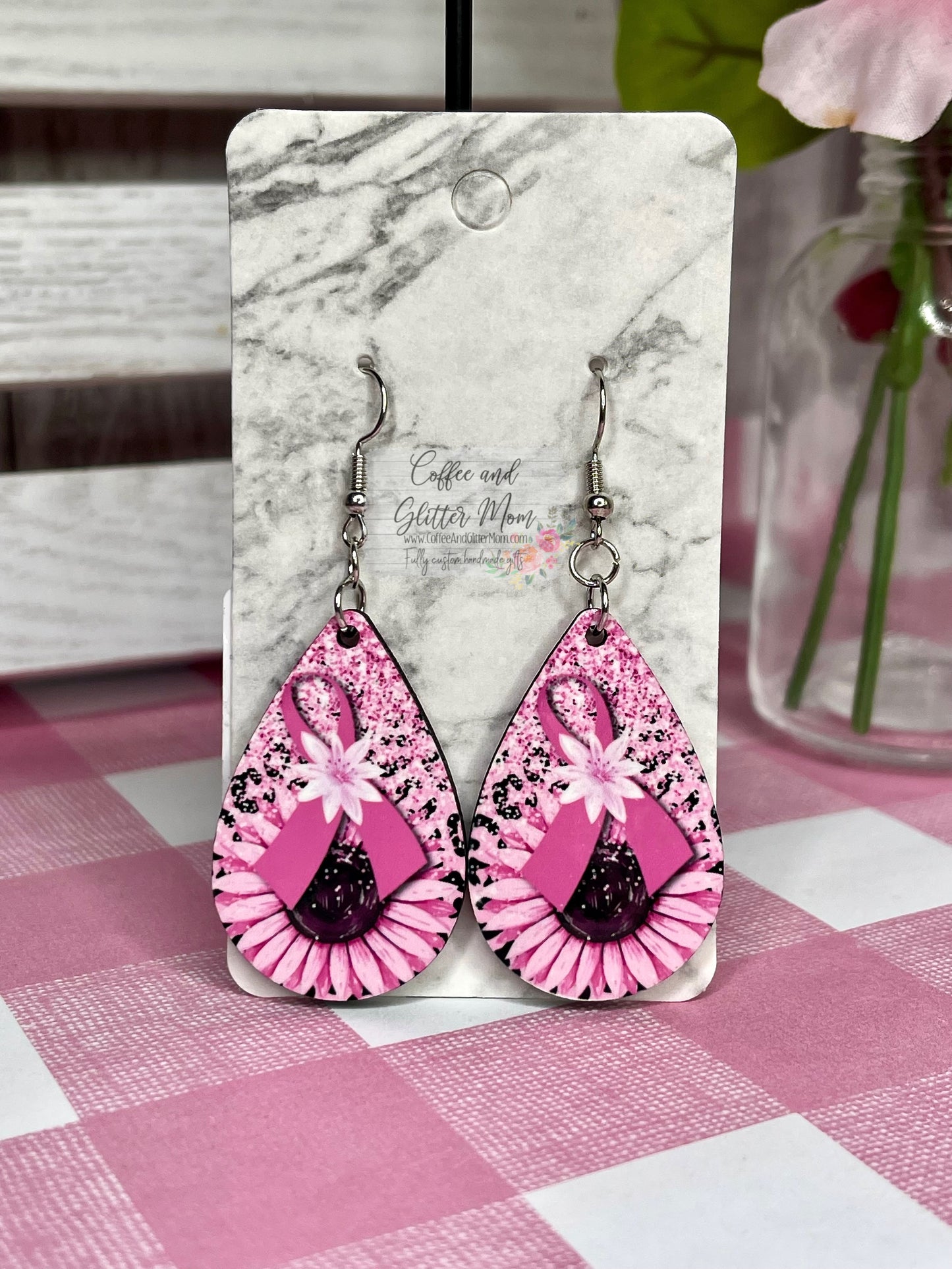 Pink Ribbon Awareness Earrings