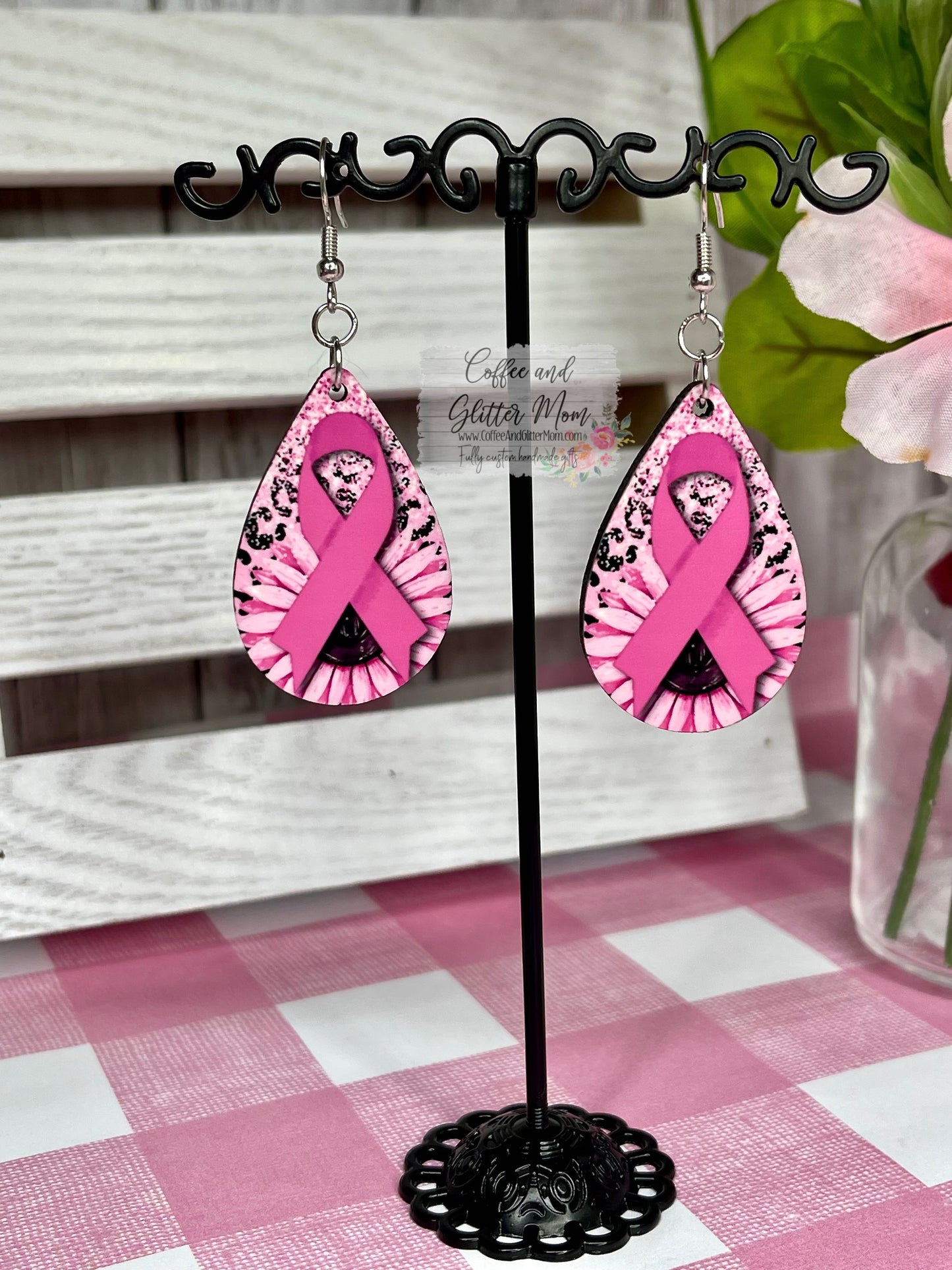 Pink Ribbon Awareness Earrings