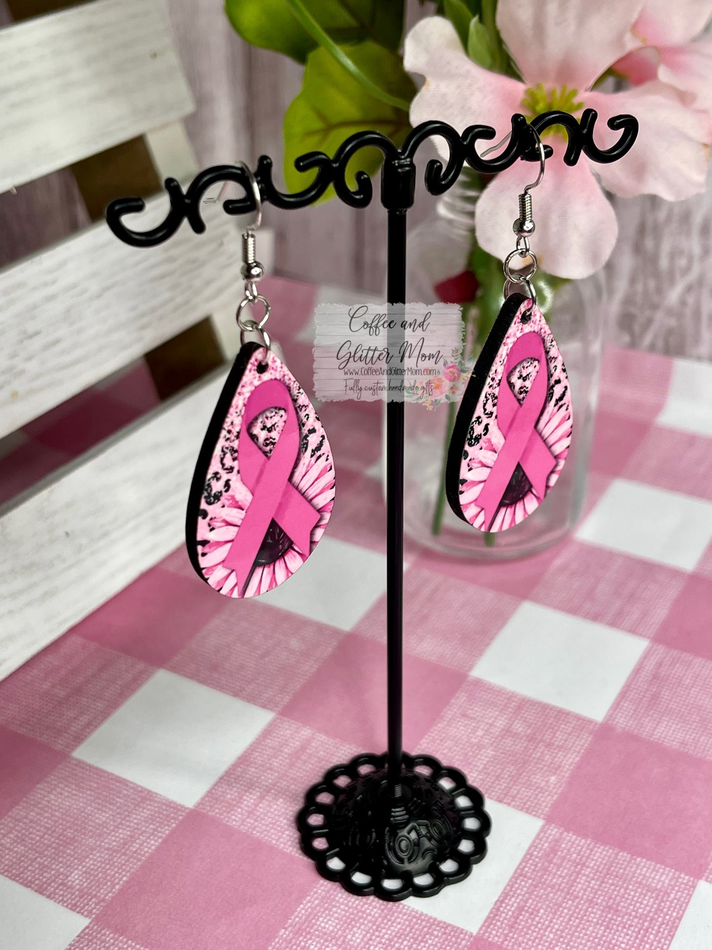 Pink Ribbon Awareness Earrings