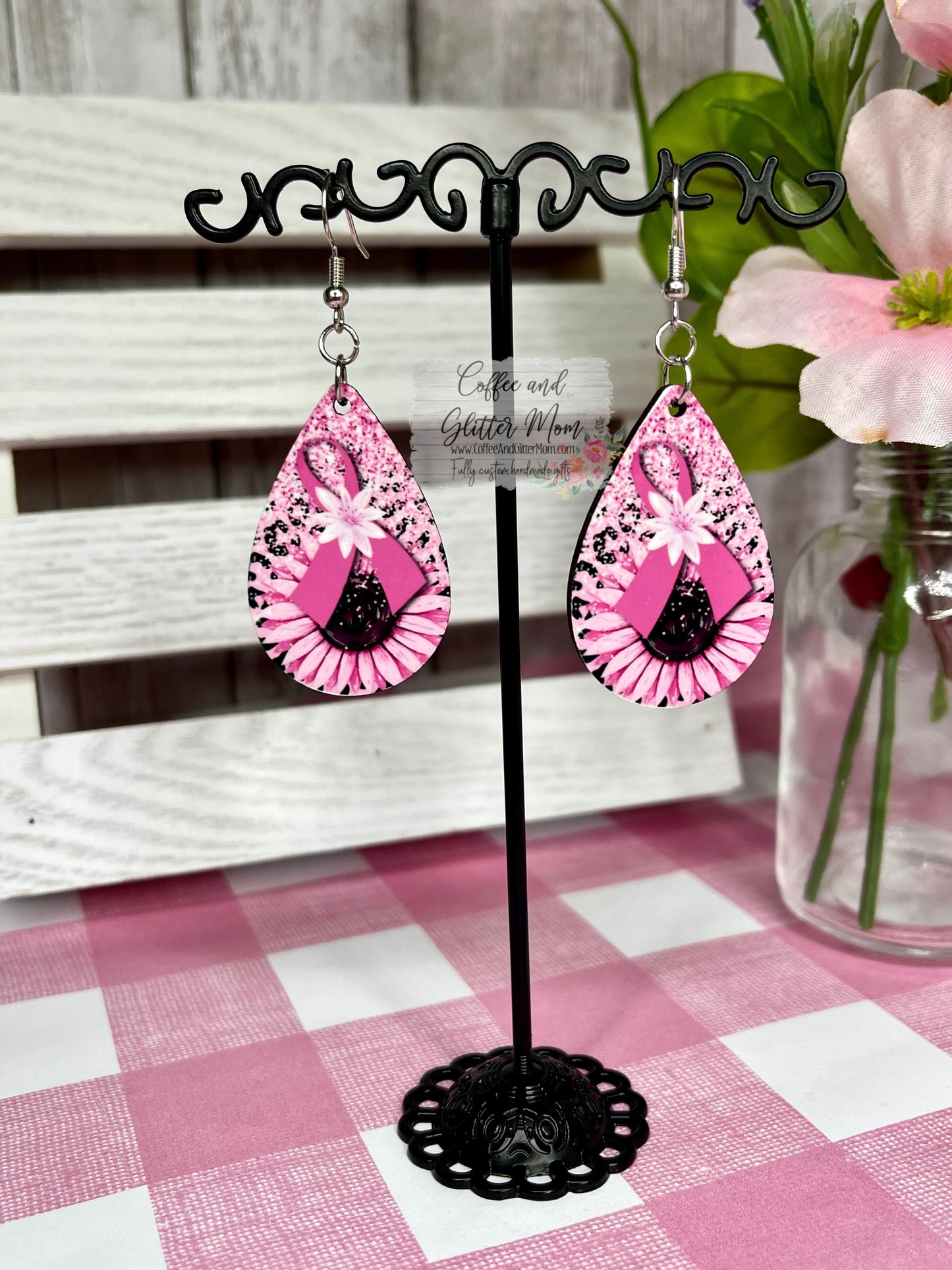 Pink Ribbon Awareness Earrings