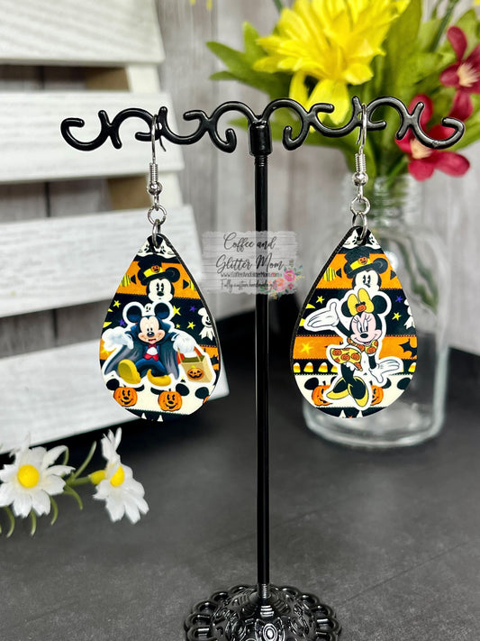 Trick Or Treat Mice Halloween Teardrop Earrings