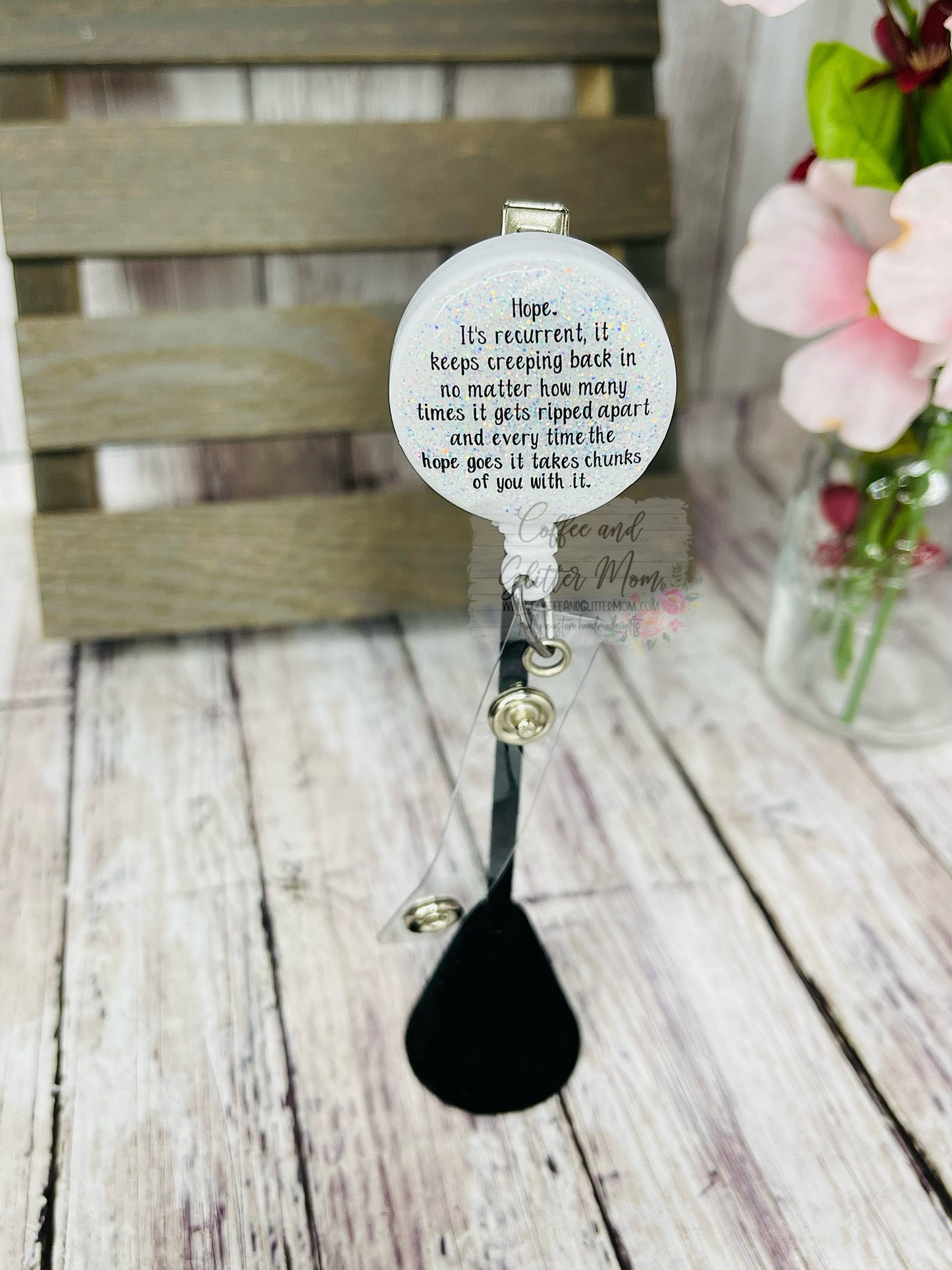 Recurrent Hope Quote Iceland Greys Badge Reel