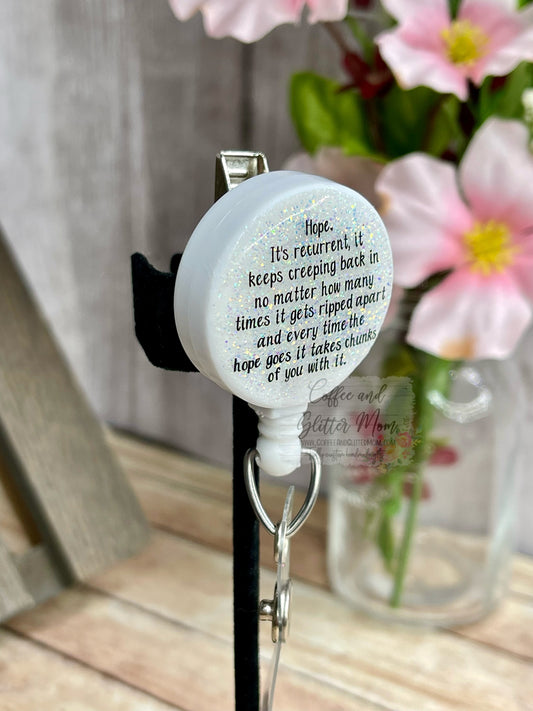 Recurrent Hope Quote Iceland Greys Badge Reel