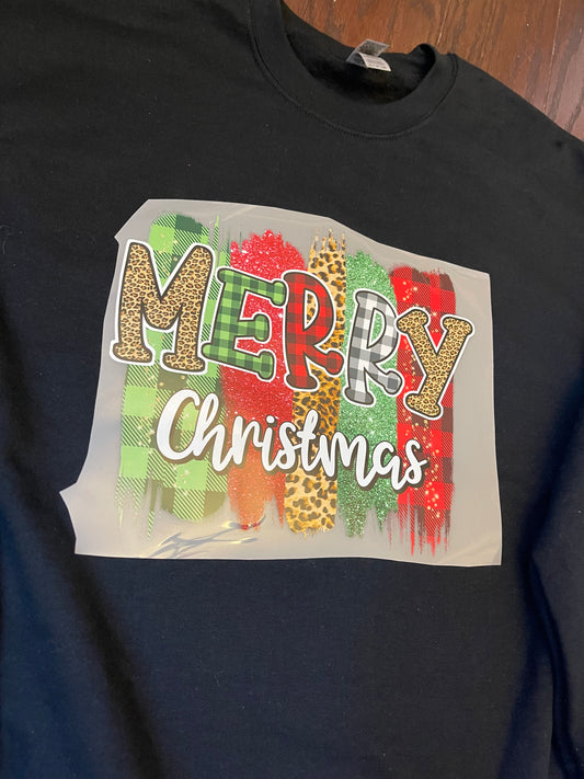 Merry Christmas XL Black Sweatshirt