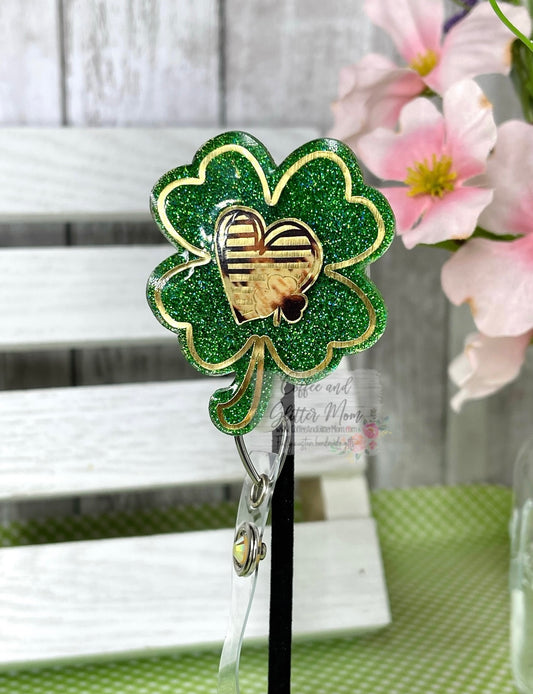 Lucky Shamrock St. Patrick's Day Designer Badge Reel