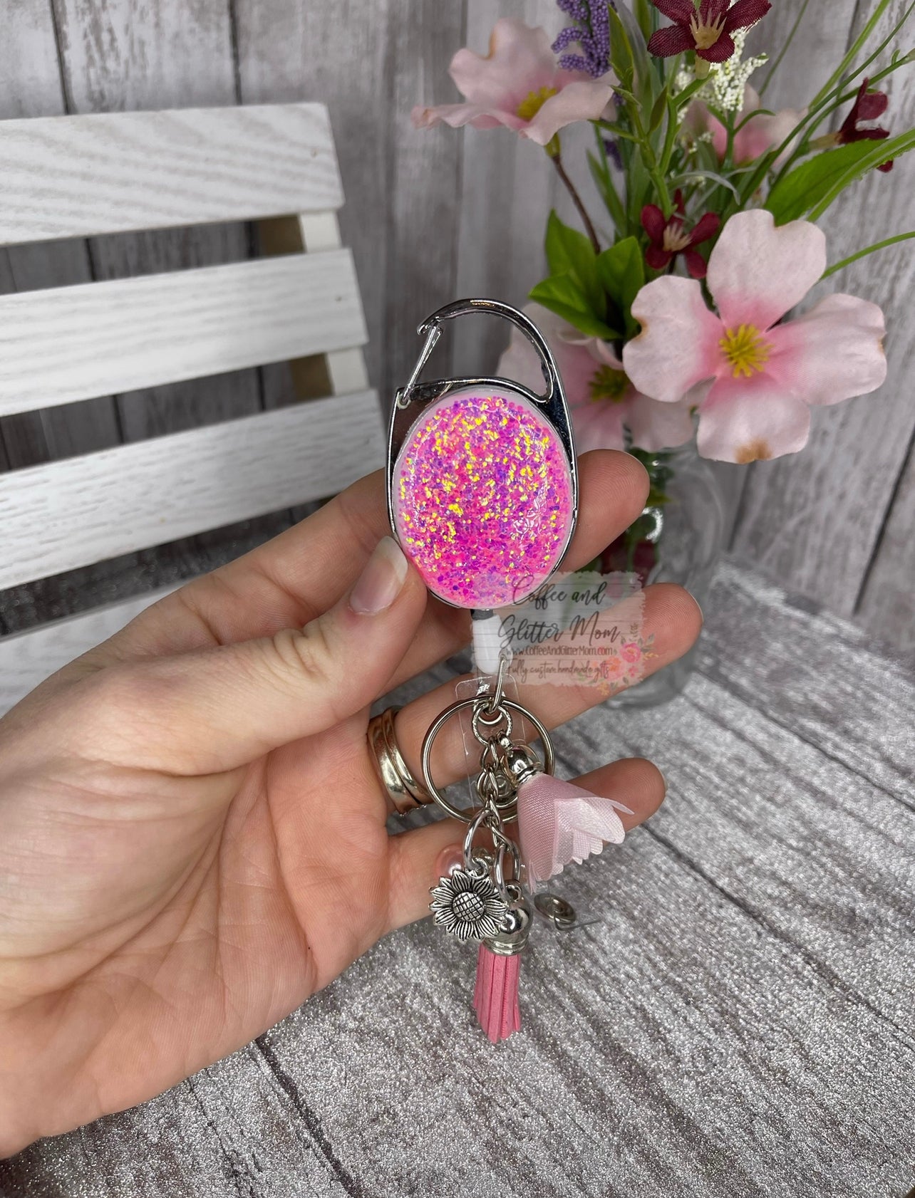 Water Lily Customizable Clip On Badge Reel