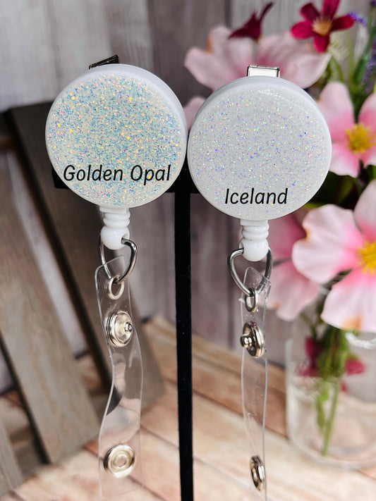 Custom Iceland Or Golden Opal Badge Reel