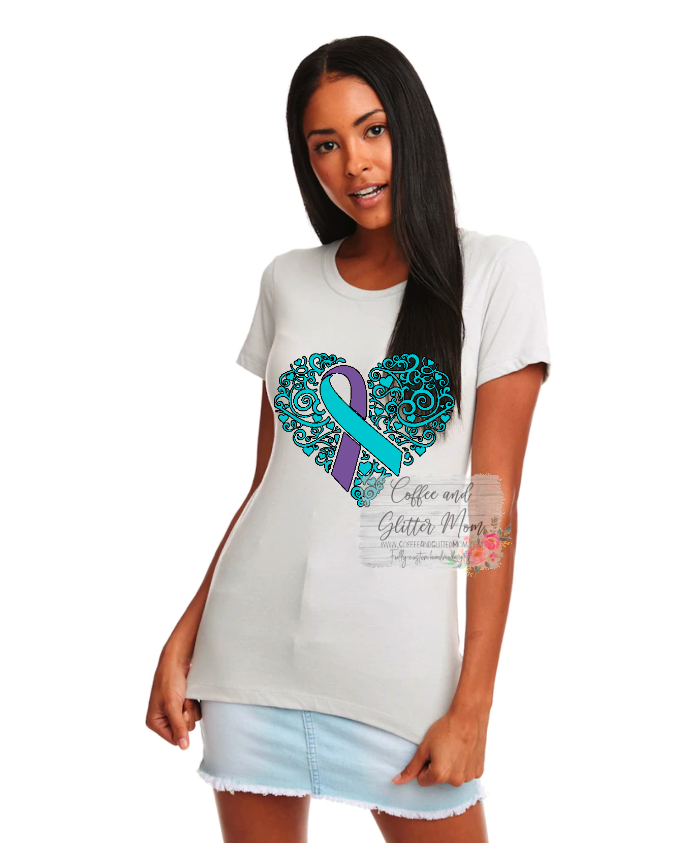 Awareness Heart Crew Neck Tee