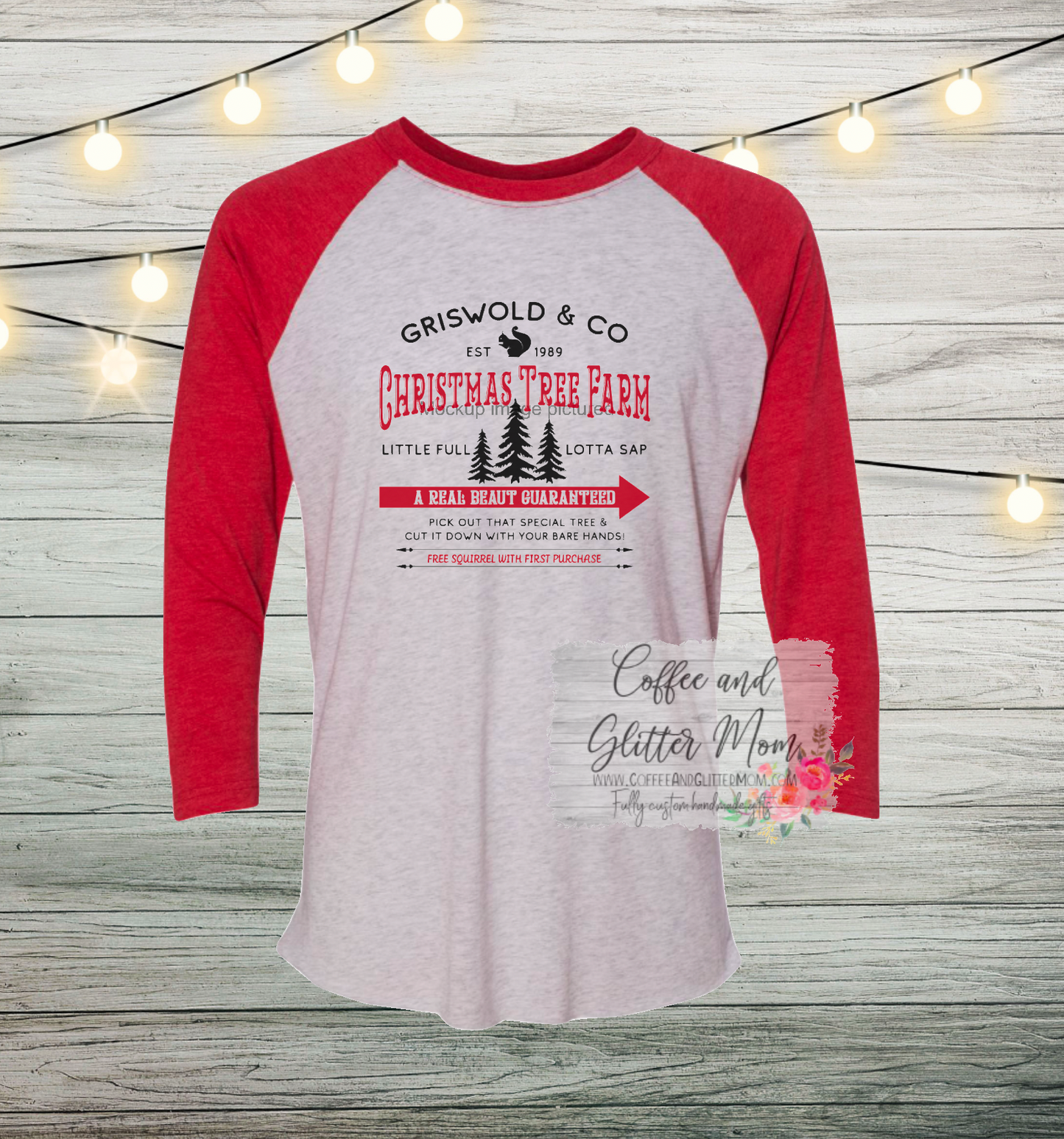 Griswold Christmas Trees Unisex Tri-Blend Three-Quarter Sleeve Raglan Tee