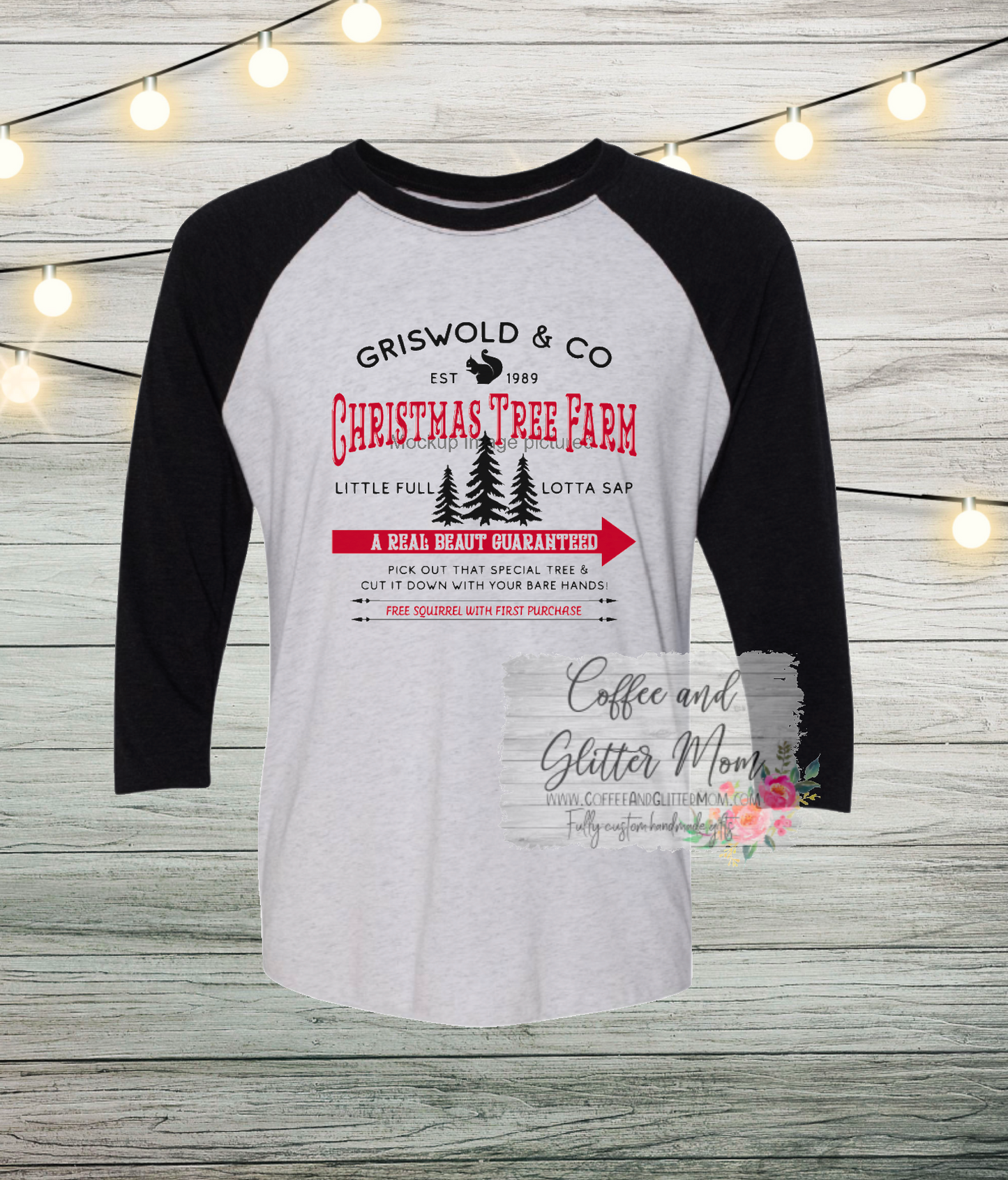 Griswold Christmas Trees Unisex Tri-Blend Three-Quarter Sleeve Raglan Tee