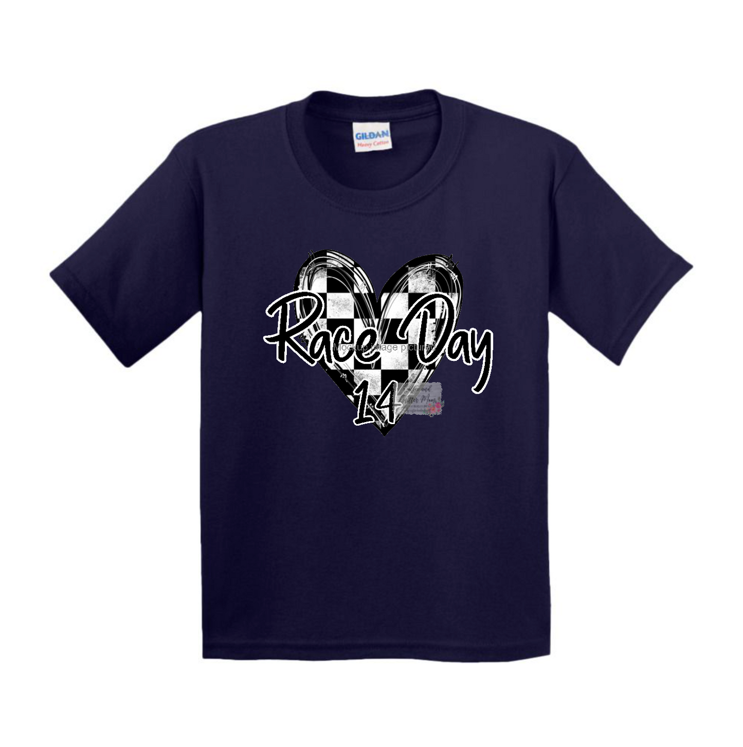 Race Day Checkered Heart Youth Sweatshirt