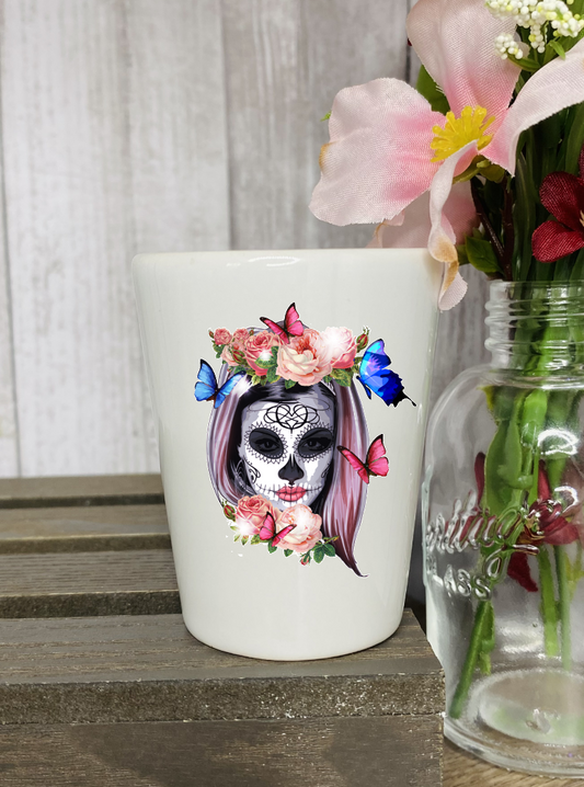 Butterfly Skull Shot Glass