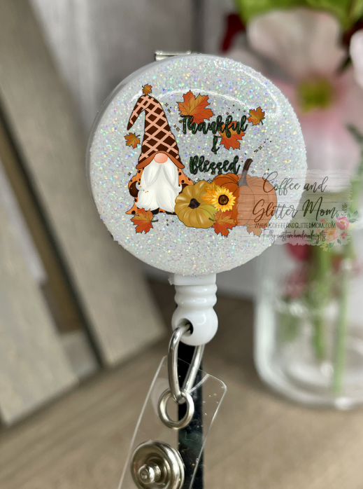 Thankful & Blessed Fall Gnome Badge Reel