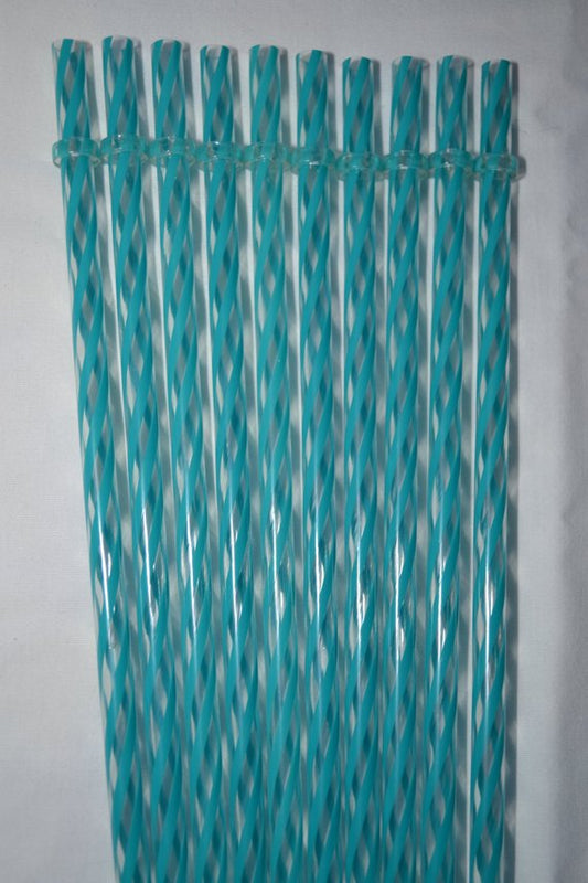 11" Teal Swirly Reusable Straws
