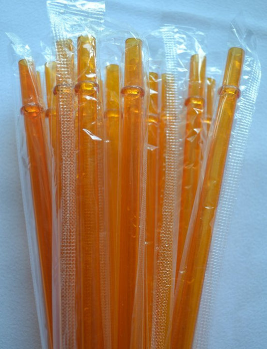 9" Orange Solid Reusable Straw