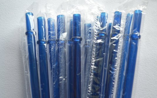 9" Dark Blue Solid Reusable Straw