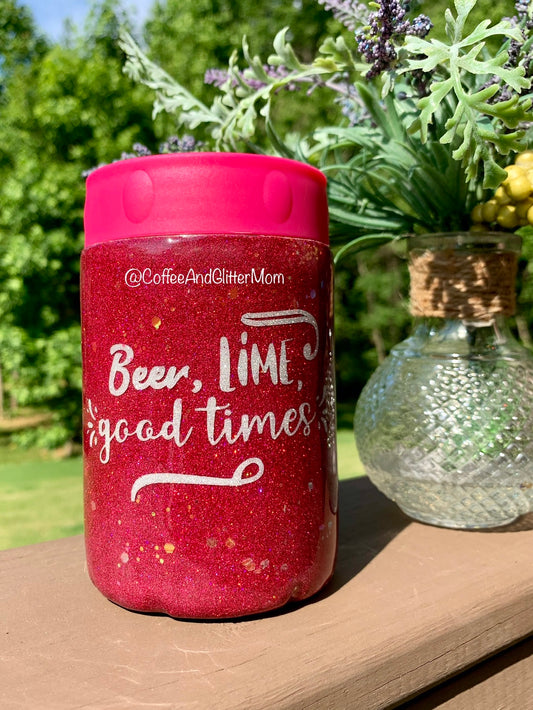 Beer Lime, Good Times Can Cooler with Rubber with Screw-Top
