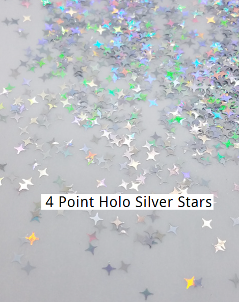 Holo 4-Point Silver Stars
