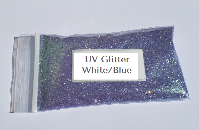 UV Glitter White to Blue/Lavender Fine