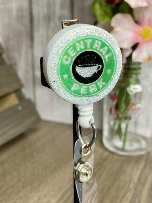 White or Pearl Central Perk Badge Reel