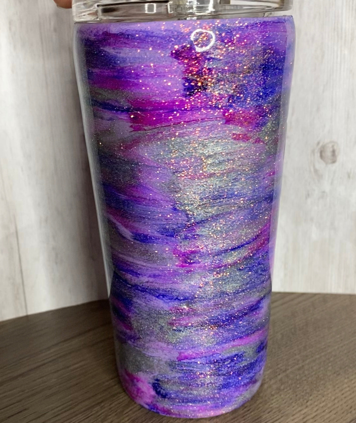 Purple and Silver Ink Tumbler