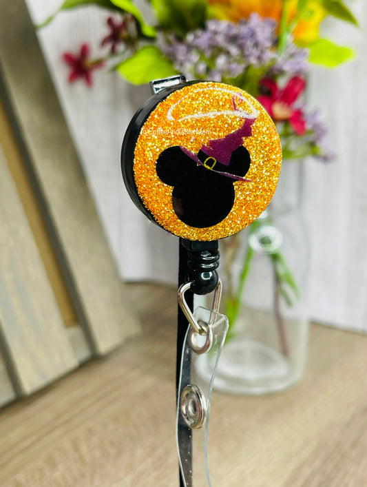 Mouse Witch Badge Reel