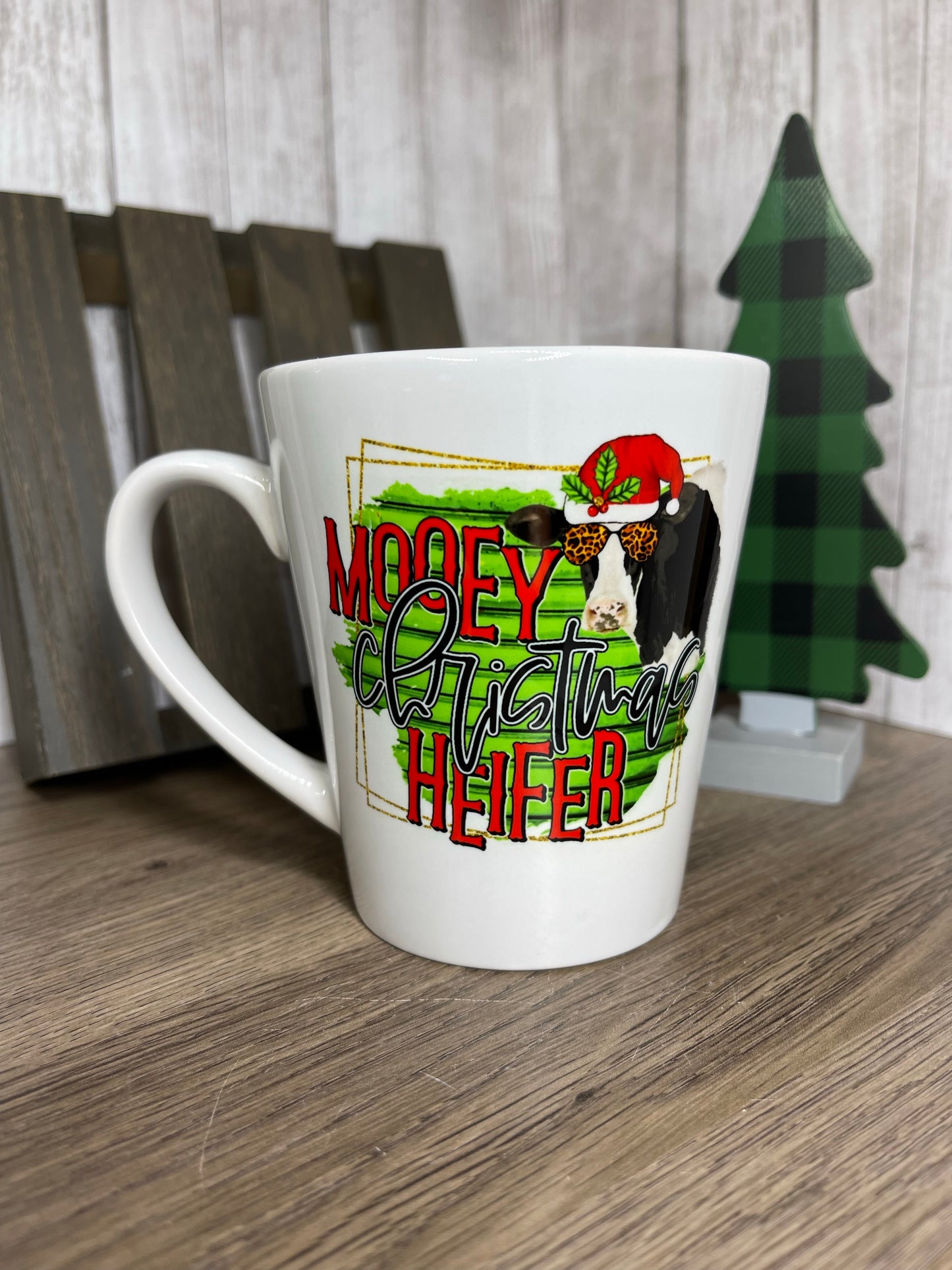 Mooey Christmas Heifer/ Santa Saw 12oz Ceramic Mug