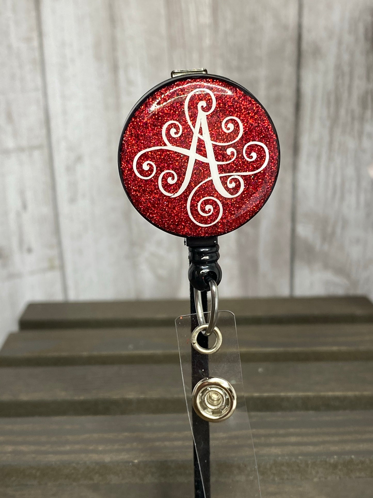 Pick your letter ‘Laser Blood Red' Badge Reel