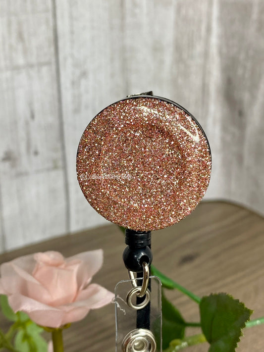 Customizable Traditional Rose Gold fine Badge Reel