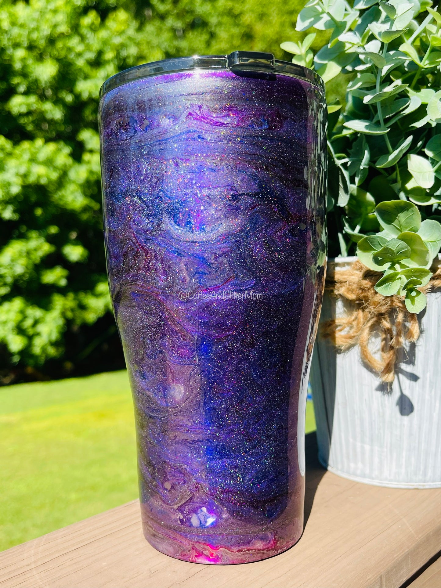 Purple and Silver Ink Tumbler