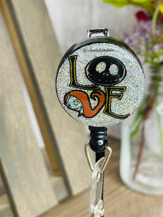 Nightmare Before Love Silver Holographic Badge Reel