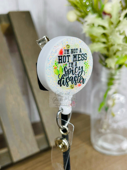 Hot Mess Spicy Disaster Cactus Badge Reel