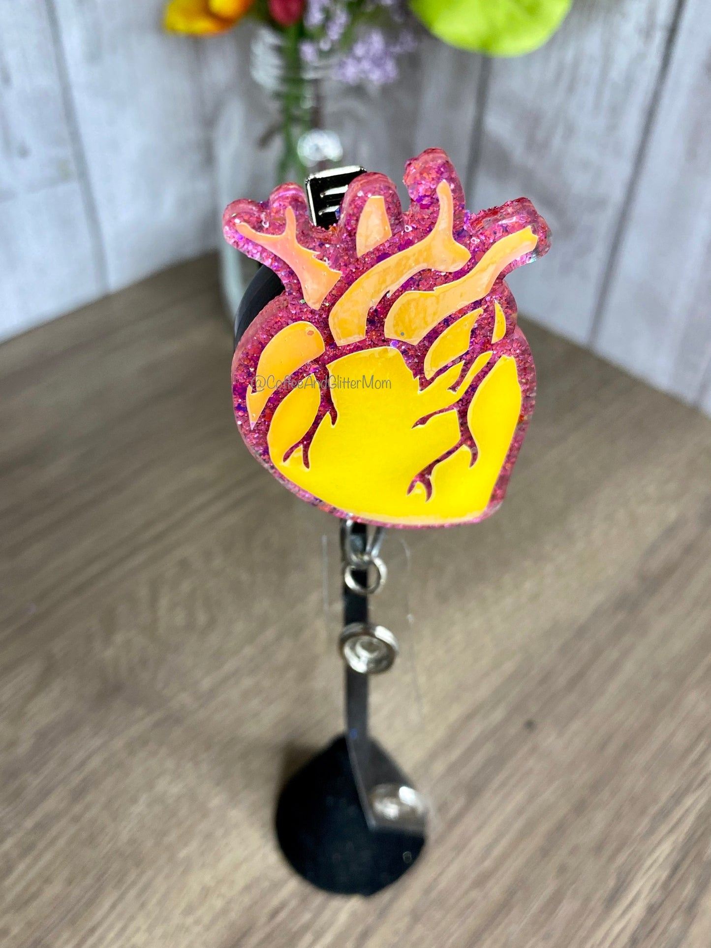 Anatomical Pink Heart Badge Reel
