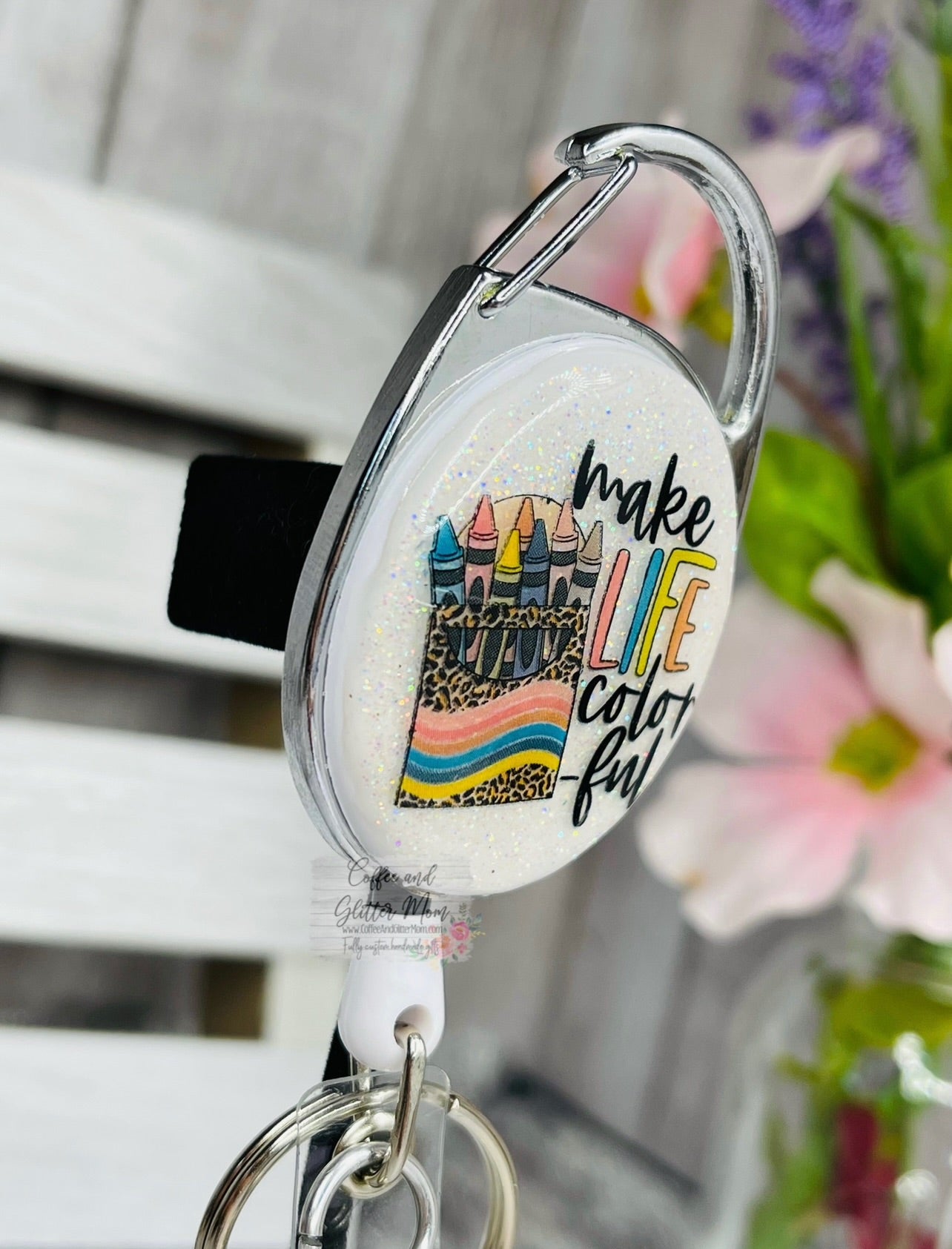 Make Life Colorful Clip On Retractable Key Ring