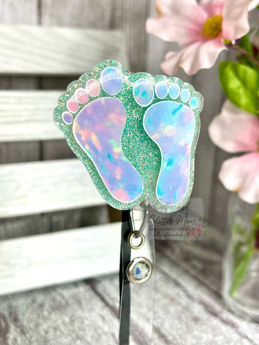 Opal Feet Badge Reel