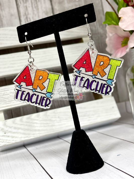 Art Teacher Glitter Earrings