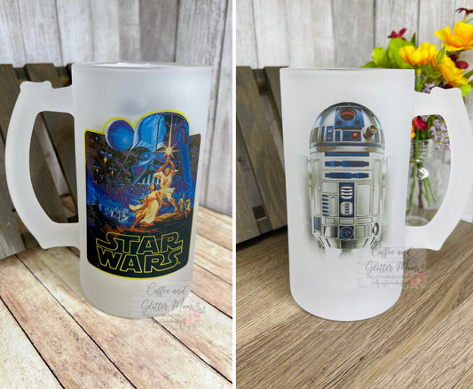 Star Galaxy 2-Sided 16oz Frosted Glass Stein