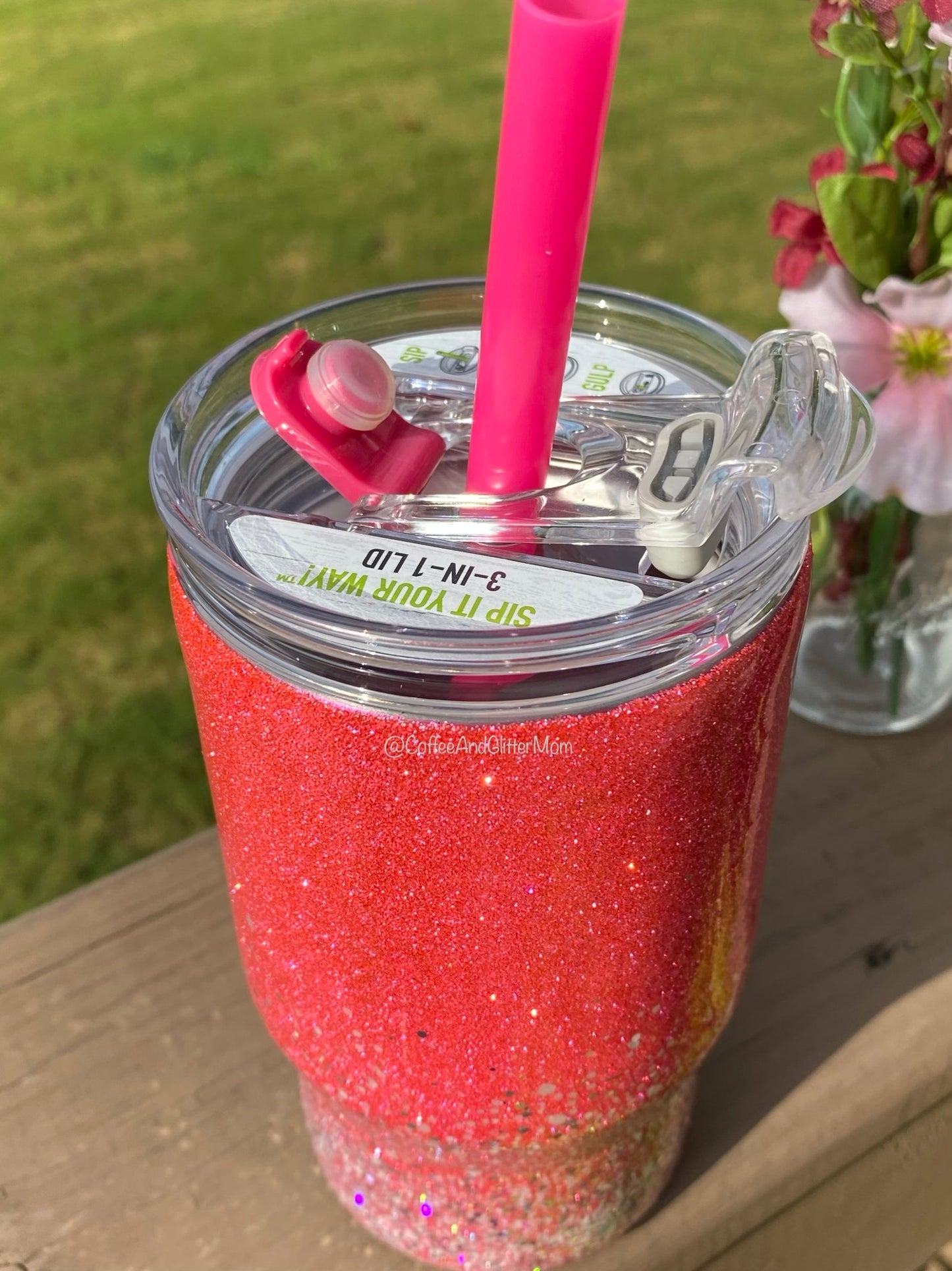 Pink Ember to Classy 14oz Kids tumbler (with straw)