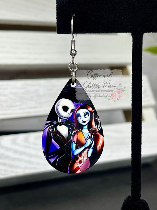 Jack and Sally Halloween Love Earrings