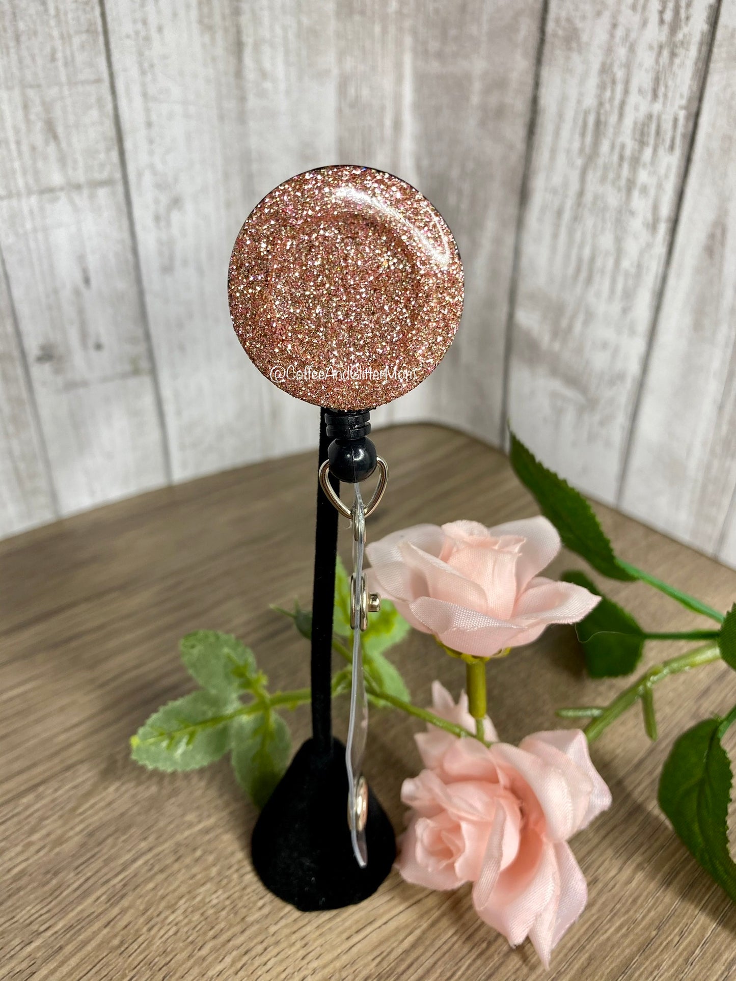 Customizable Traditional Rose Gold fine Badge Reel