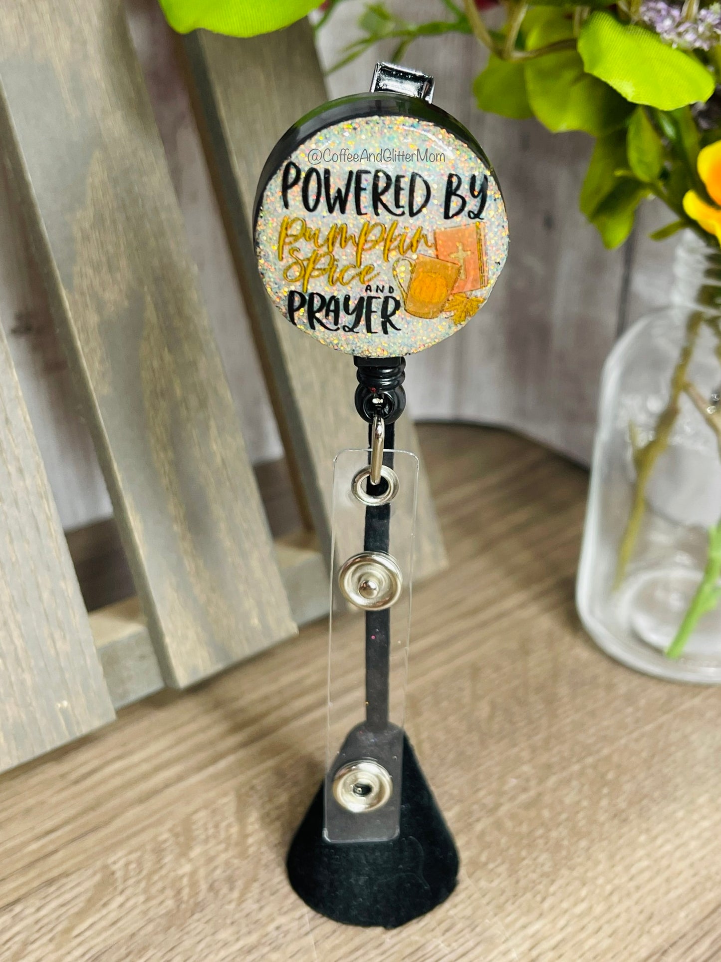 Powered by Pumpkin Spice and Prayer Badge Reel