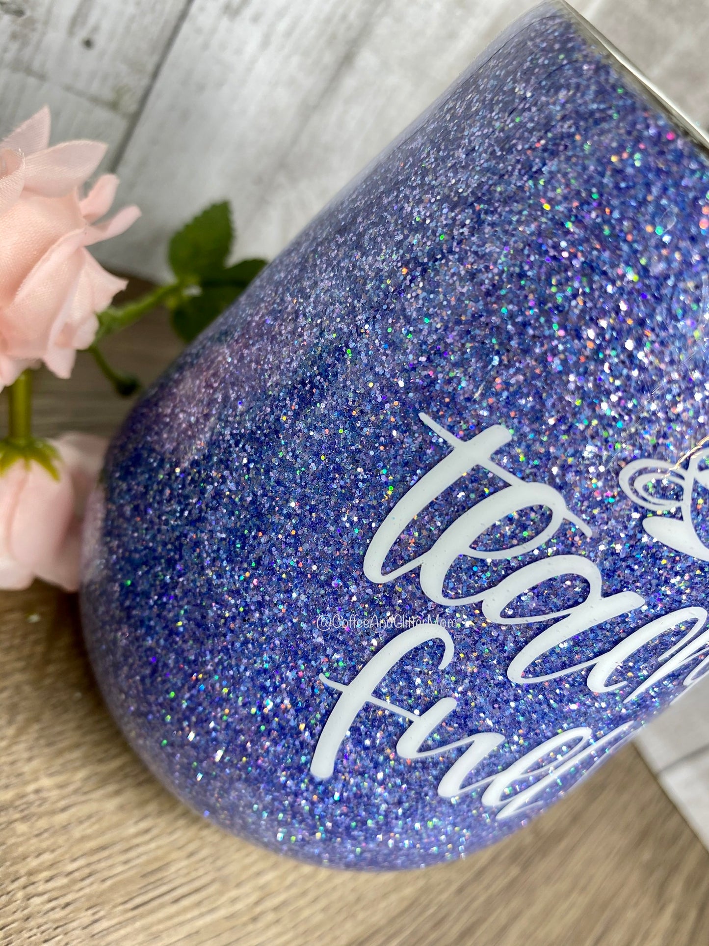 Teacher Fuel 14oz Holographic Lavender Wine Tumbler