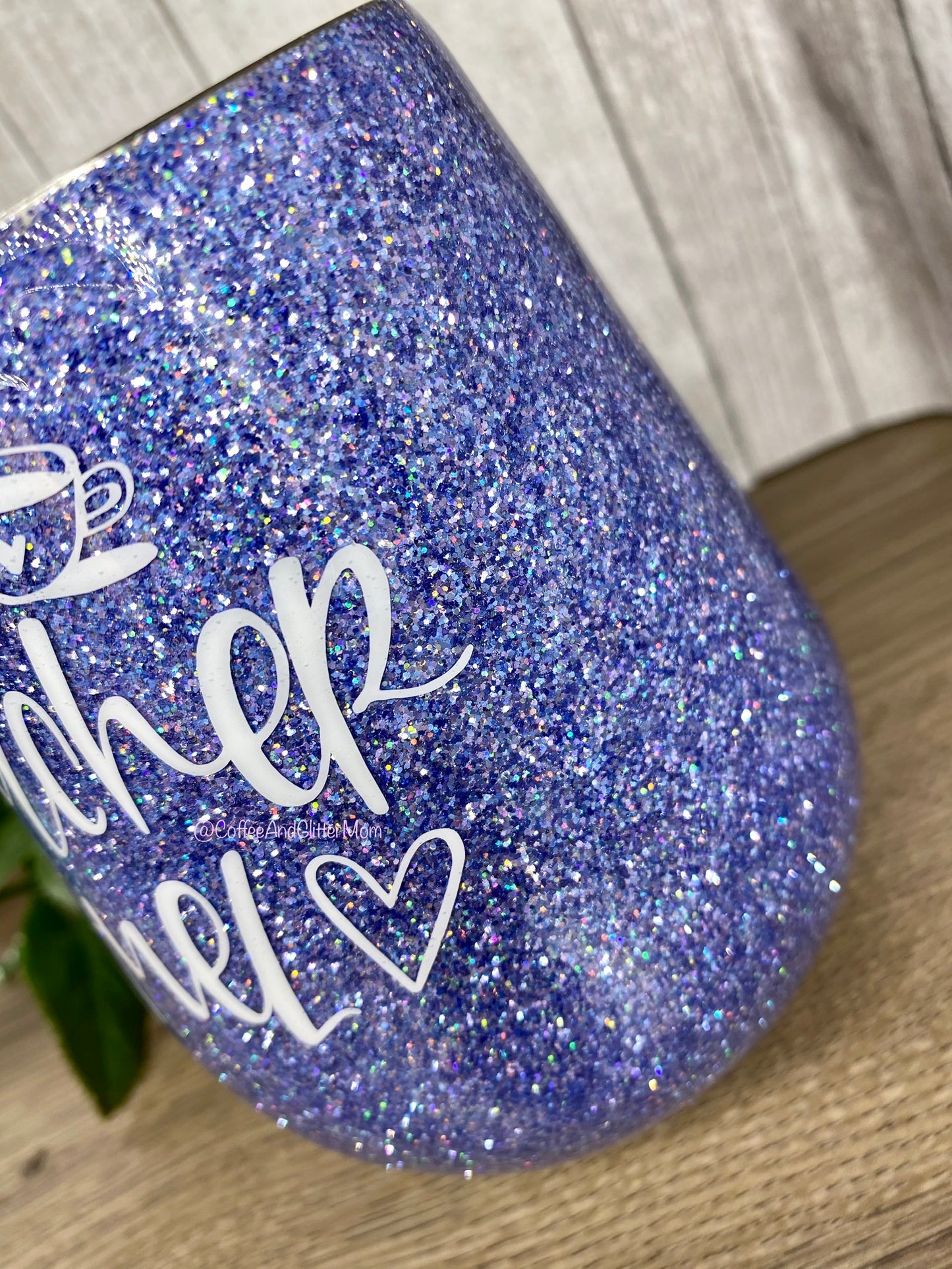 Teacher Fuel 14oz Holographic Lavender Wine Tumbler