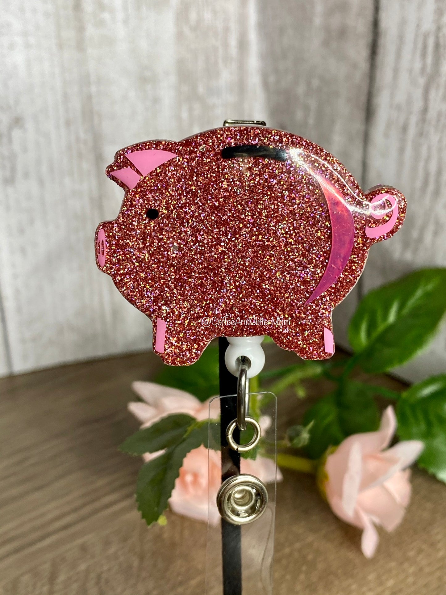 Holographic Piggy Bank Badge Reel